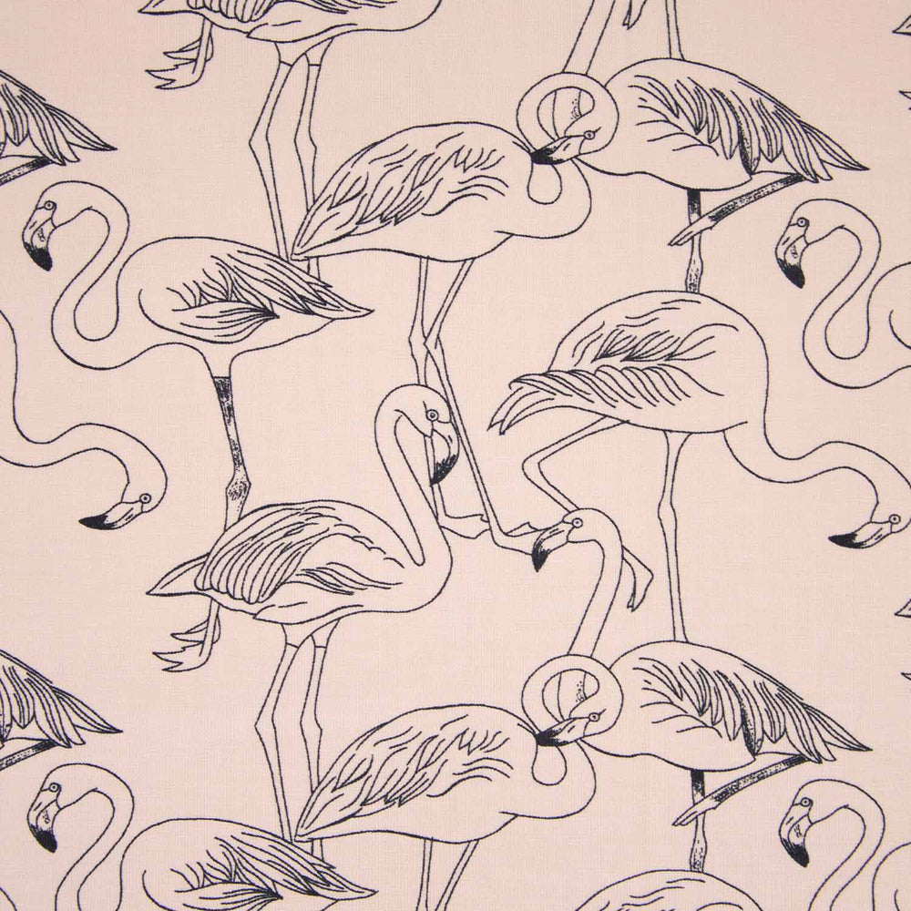 Coral Flamingo's, jersey, Katia Fabrics